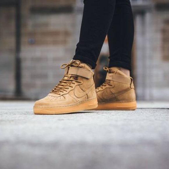 Nike Air Force 1 High WB GS 'Flax' Shoes Size 7Y